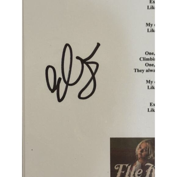Elle King Autographed “Ex’s and Oh’s” Lyric And Music Sheet w/ COA - Picture 4 of 6